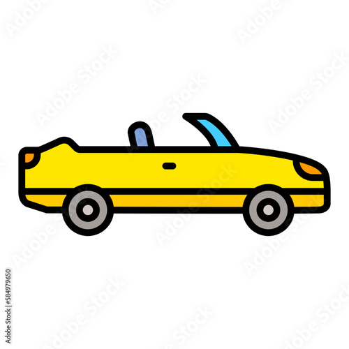 Convertible Car Filled Line Icon