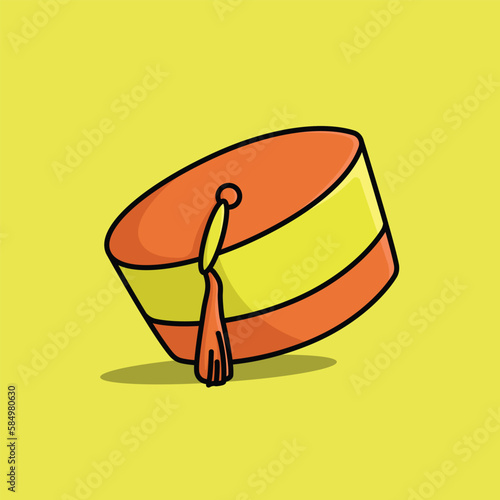 Simple islamic cap muslim man cartoon illustration vector icon