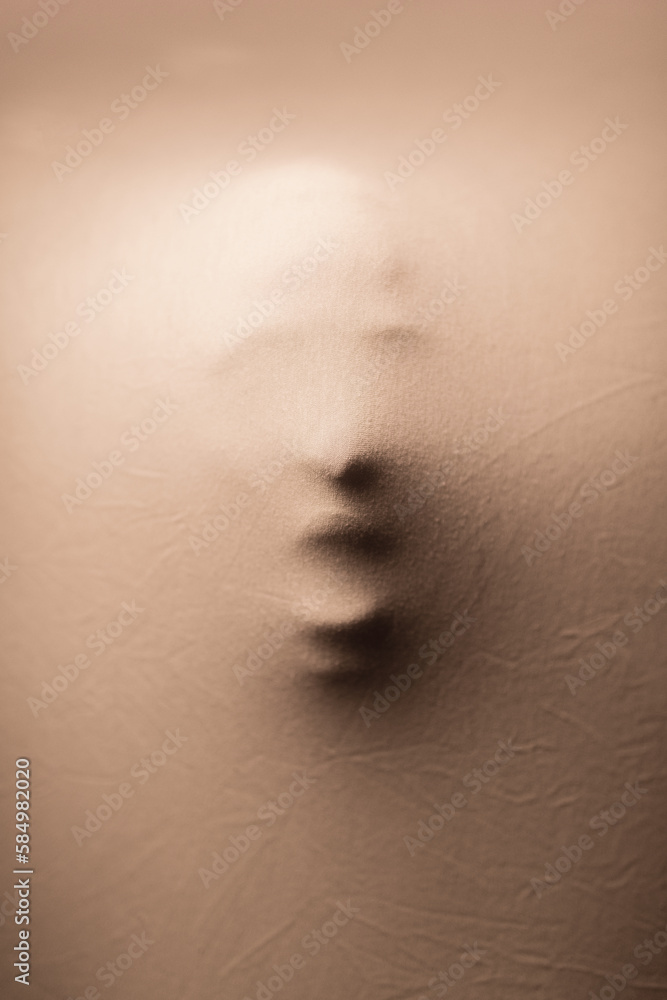 Artistic human face with open mouth Artistic human face with open mouth
