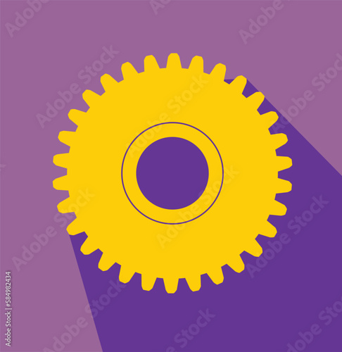 Gear flat design icon vector eps 10