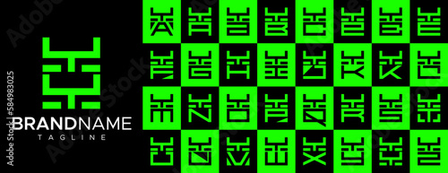 Square letter Y YY logo design set