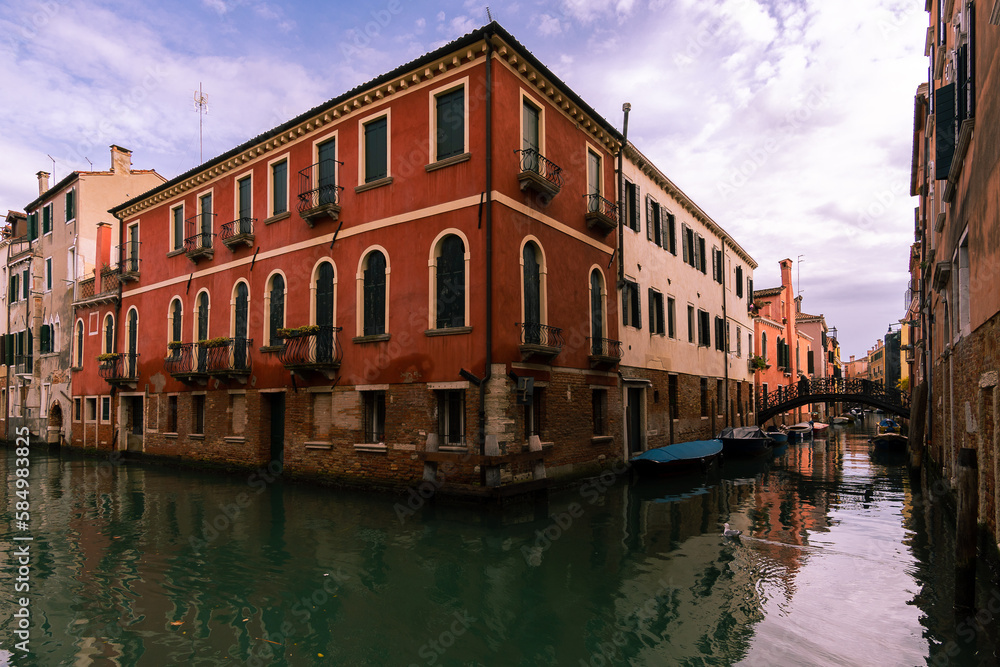 Old building on canal in Venice