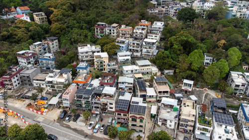 2023 Mar 25,Hong Kong.Pui O is an area on Lantau Island in Hong Kong.Aerial view of Law Uk Tsuen and Sun Wai Tsuen are villages located in Pui O.  © Derek Yung