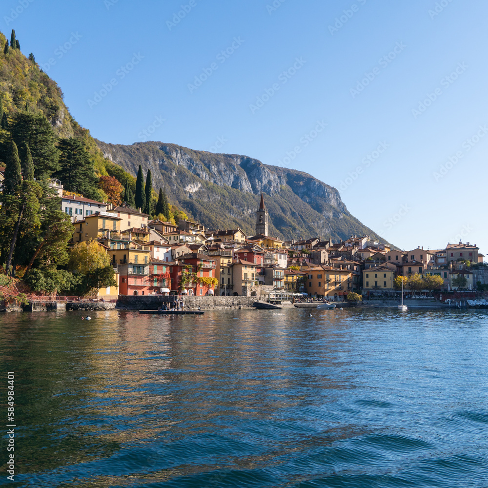 Beautiful view of the vacation village of Varenna on Lake Como.