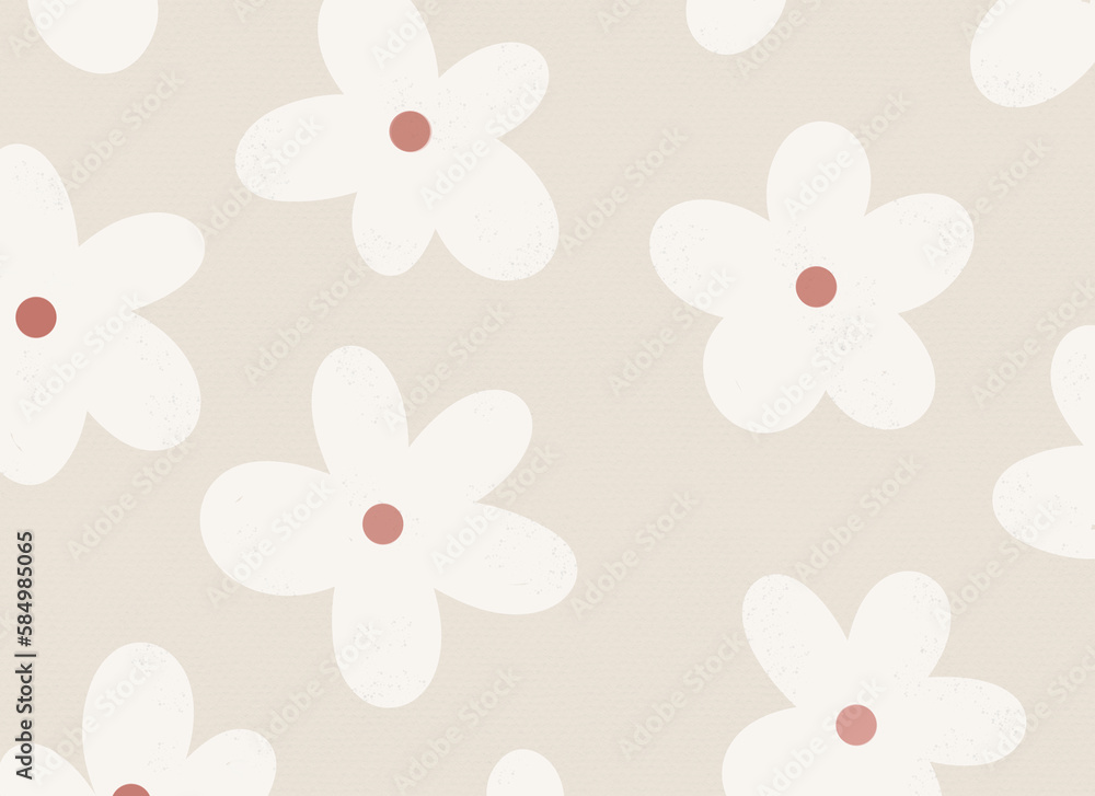 Floral print on beige background. Floral print on beige background.