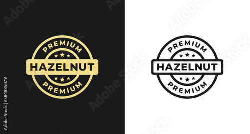 Hazelnut label or Hazelnut stamp vector isolated in flat style. Best Hazelnut label vector for product design element. Elegant Hazelnut stamp vector for packaging design element.