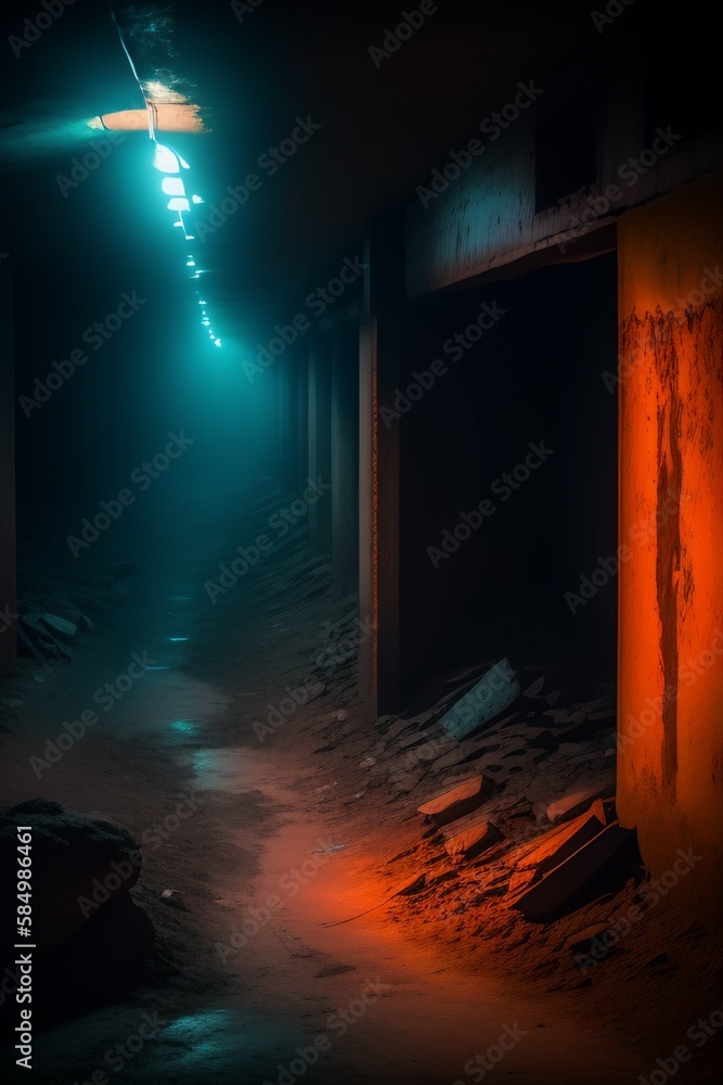 Abandoned underground parking lot of the building Abandoned underground parking lot of the building
