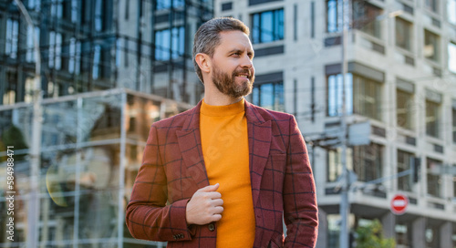 happy caucasian guy style outdoor. caucasian guy style in the street. caucasian guy style outside.