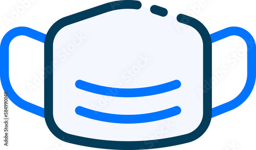 The face mask icon, symbolizing a protective barrier against airborne particles. The icon is commonly used to indicate the need for respiratory protection