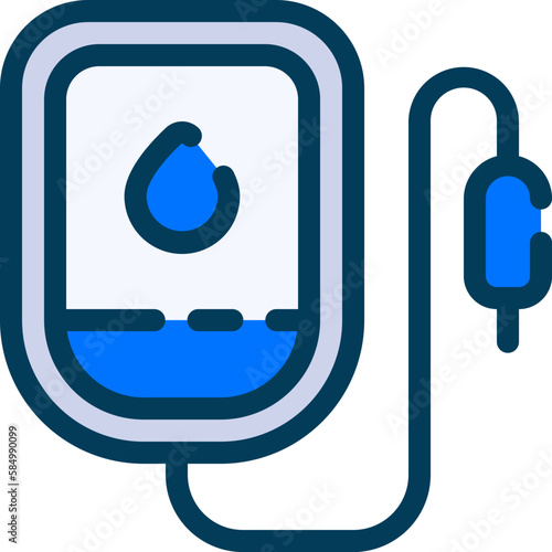 Infusion icon is used to indicate the delivery of fluids or medication through a needle or catheter into a vein over a period of time