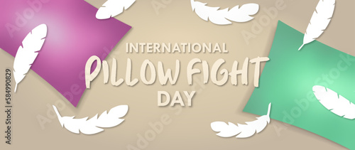 International pillow fight day background