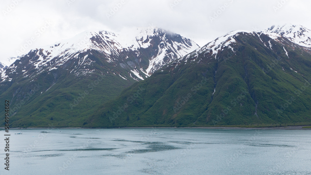 snowy mountain in nature. landscape of snowy mountain in nature. photo of mountain in nature.