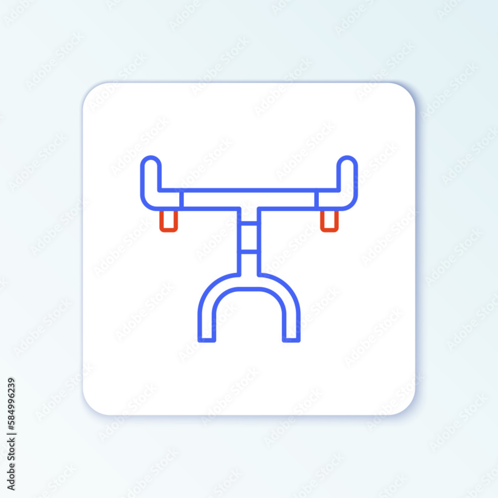 Line Bicycle handlebar icon isolated on white background. Colorful outline concept. Vector Line Bicycle handlebar icon isolated on white background. Colorful outline concept. Vector