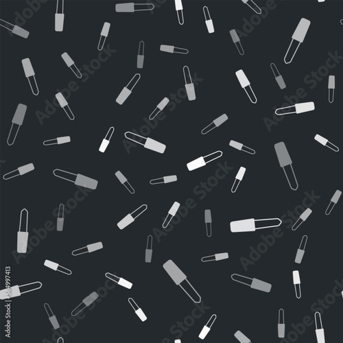 Grey Nail file icon isolated seamless pattern on black background. Manicure tool. Vector