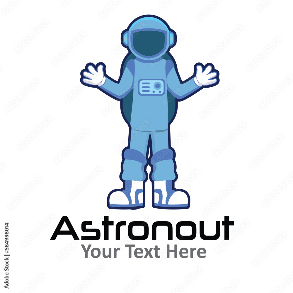 blue astronaut character vector