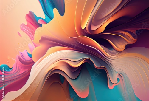 Abstract colorful background in soft pastel colors. Generative AI photo
