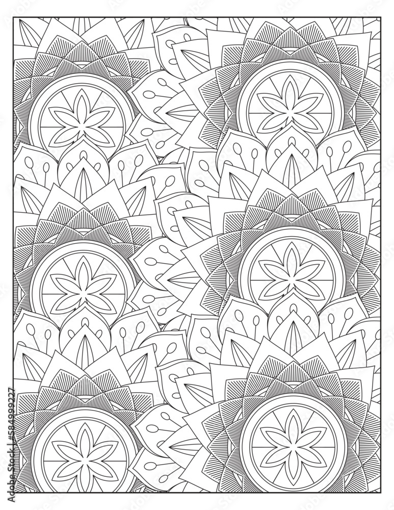 Naklejka premium Pattern floral coloring pages 