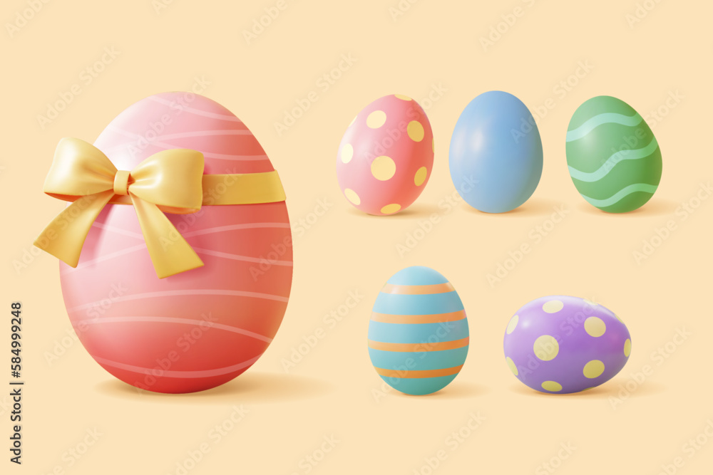 3D colorful Easter egg set 3D colorful Easter egg set