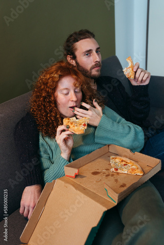 Wallpaper Mural Eating pizza delivered home.  Torontodigital.ca