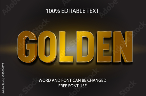 Gold text effect style on gradient background mockup.