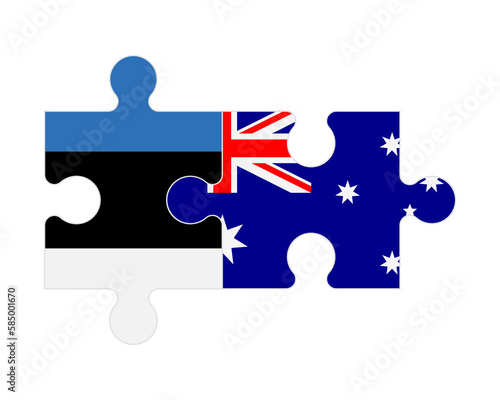 Puzzle of flags of Estonia and Australia, vector