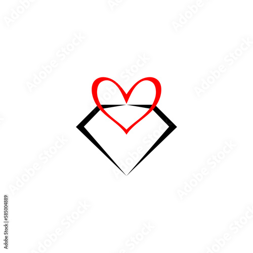 Love diamond logo icon isolated on white background
