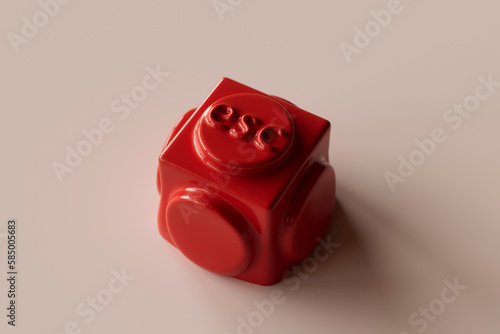 red escape button. 3d rendering photo