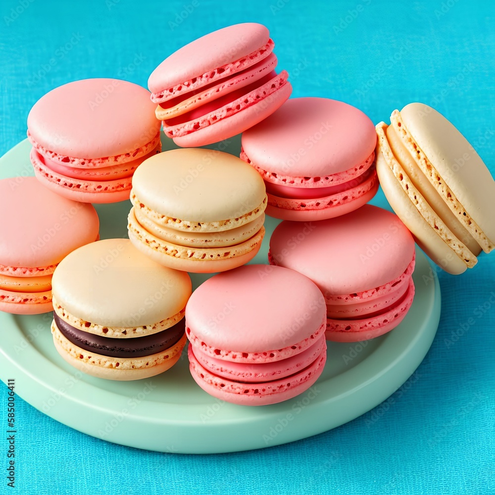 Obraz premium colorful French Macarons, generative art by A.I.