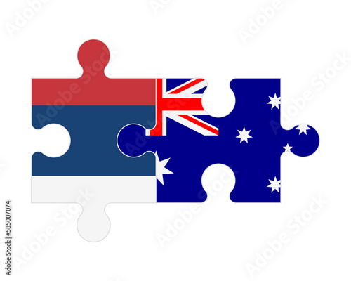 Puzzle of flags of Serbia and Australia, vector