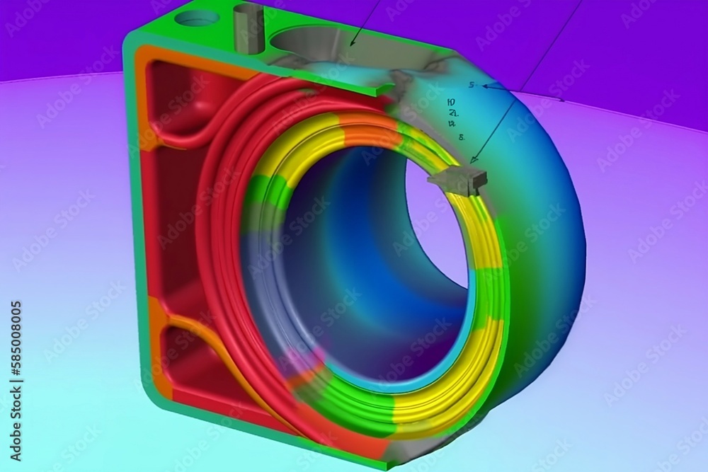 finite element analysis, 3D Illustration. Generative AI finite element analysis, 3D Illustration. Generative AI