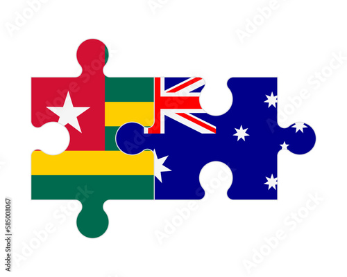 Puzzle of flags of Togo and Australia, vector