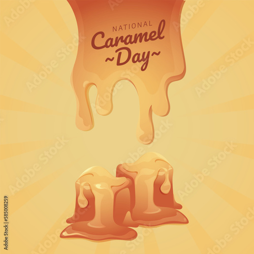 National caramel day. Caramel illustration. Flat Caramel Illustration. Caramel vector illustration.