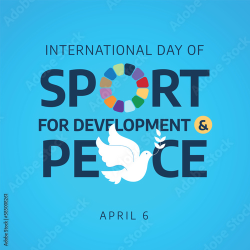 international day of sport for development and peace vector illustration. international event illustration. white dove peace vector illustration. sport day