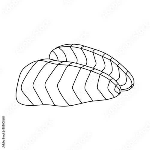 Hand drawn sashimi vector illustration.