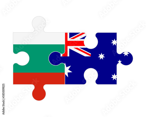 Puzzle of flags of Bulgaria and Australia, vector