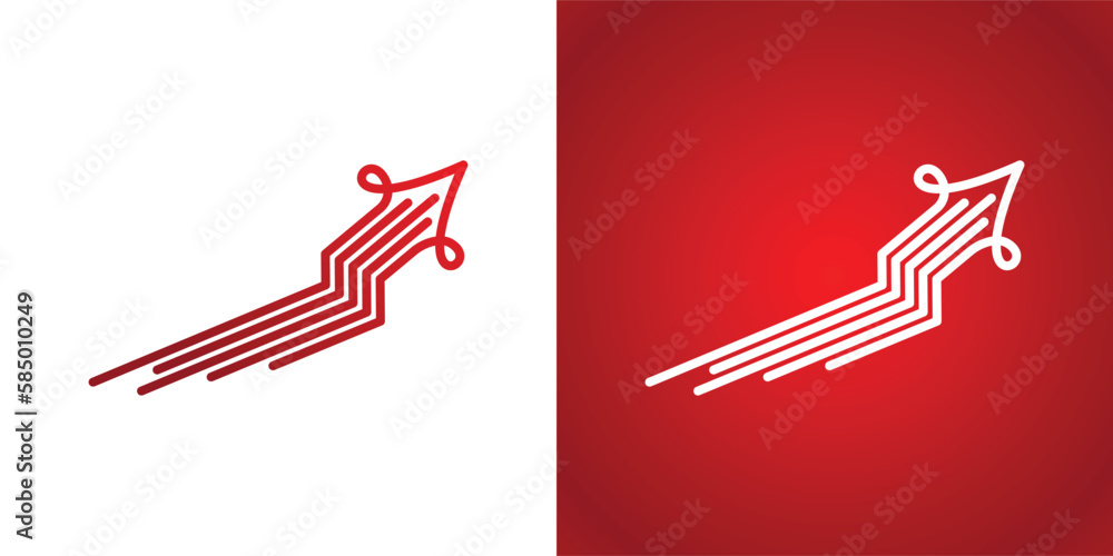 Business growth arrow logo design template