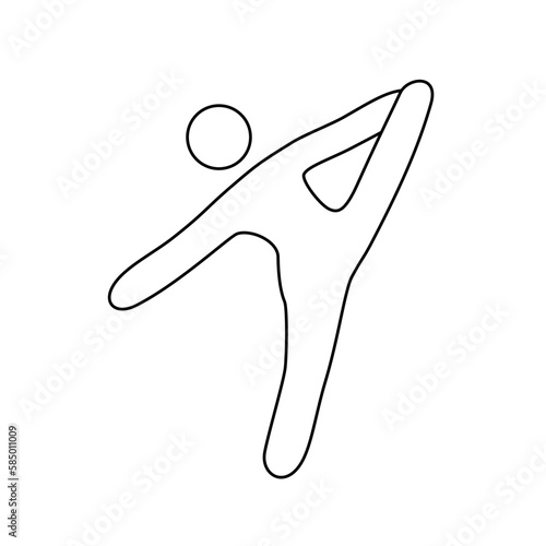 Gymnastic twine standing on a person, contour 