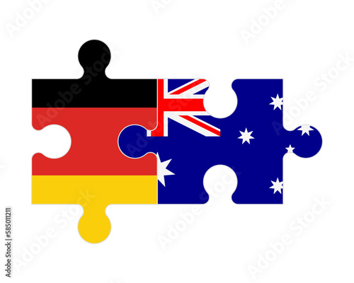 Puzzle of flags of Germany and Australia, vector