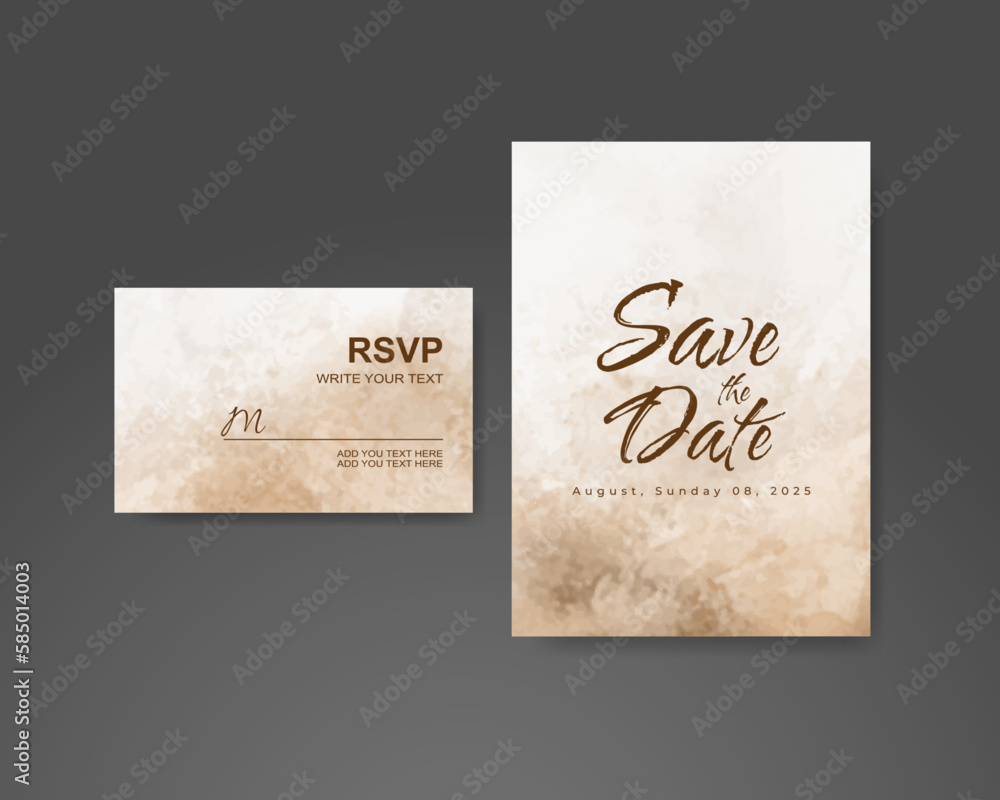 Wedding invitation with abstract watercolor background Wedding invitation with abstract watercolor background