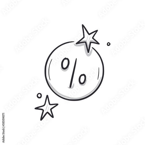 Bonus point earn doodle icon. Reward bonus point hand drawn sketch style icon. Loyalty program, gift doodle drawn concept. Vector illustration.