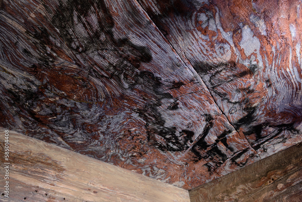 Inside Urn Tomb Colorful Interior Rock Ceiling in Petra, Jordan, also