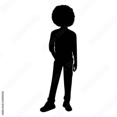 Abstract silhouette of a african american person, boy, man.