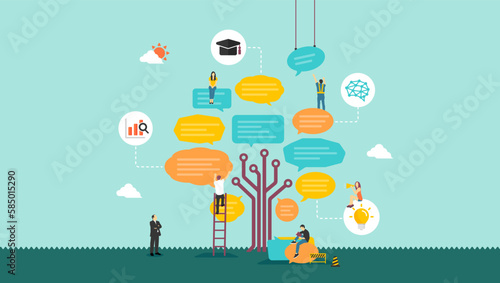 AI chatbot , AI chat apps vector banner illustration