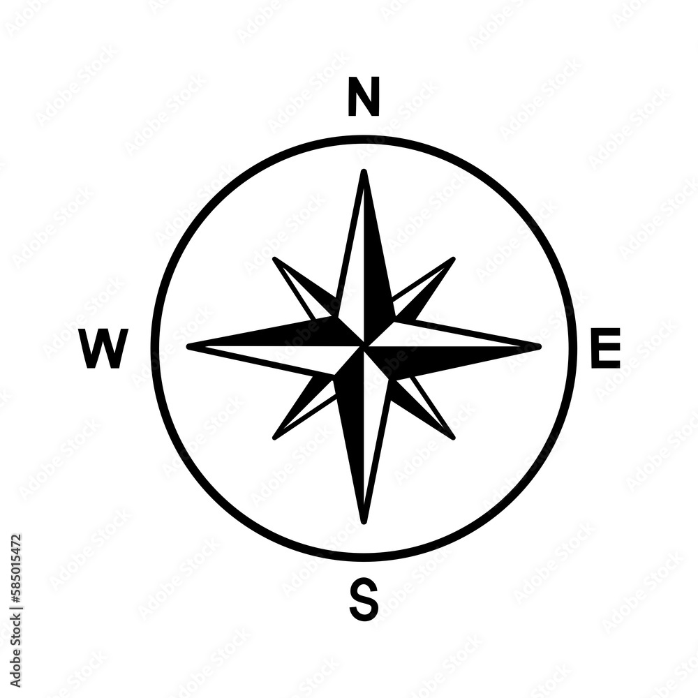 Compass icon on tranparent background. Compass icon on tranparent background.
