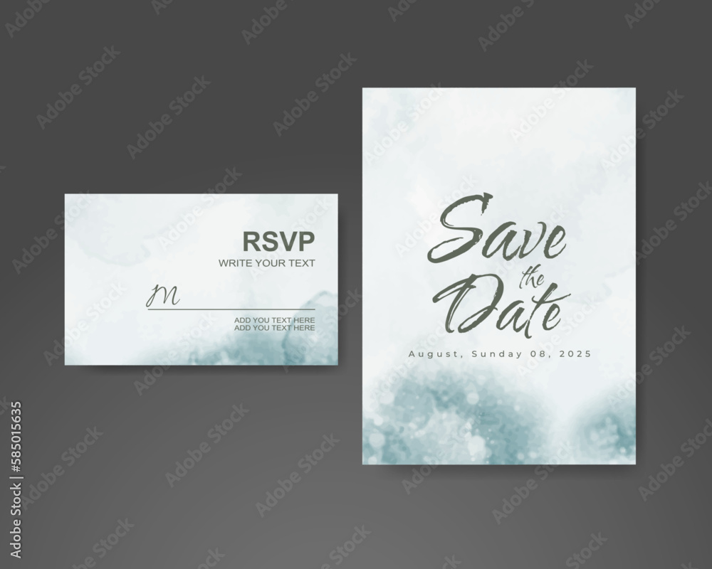 Wedding invitation with abstract watercolor background Wedding invitation with abstract watercolor background