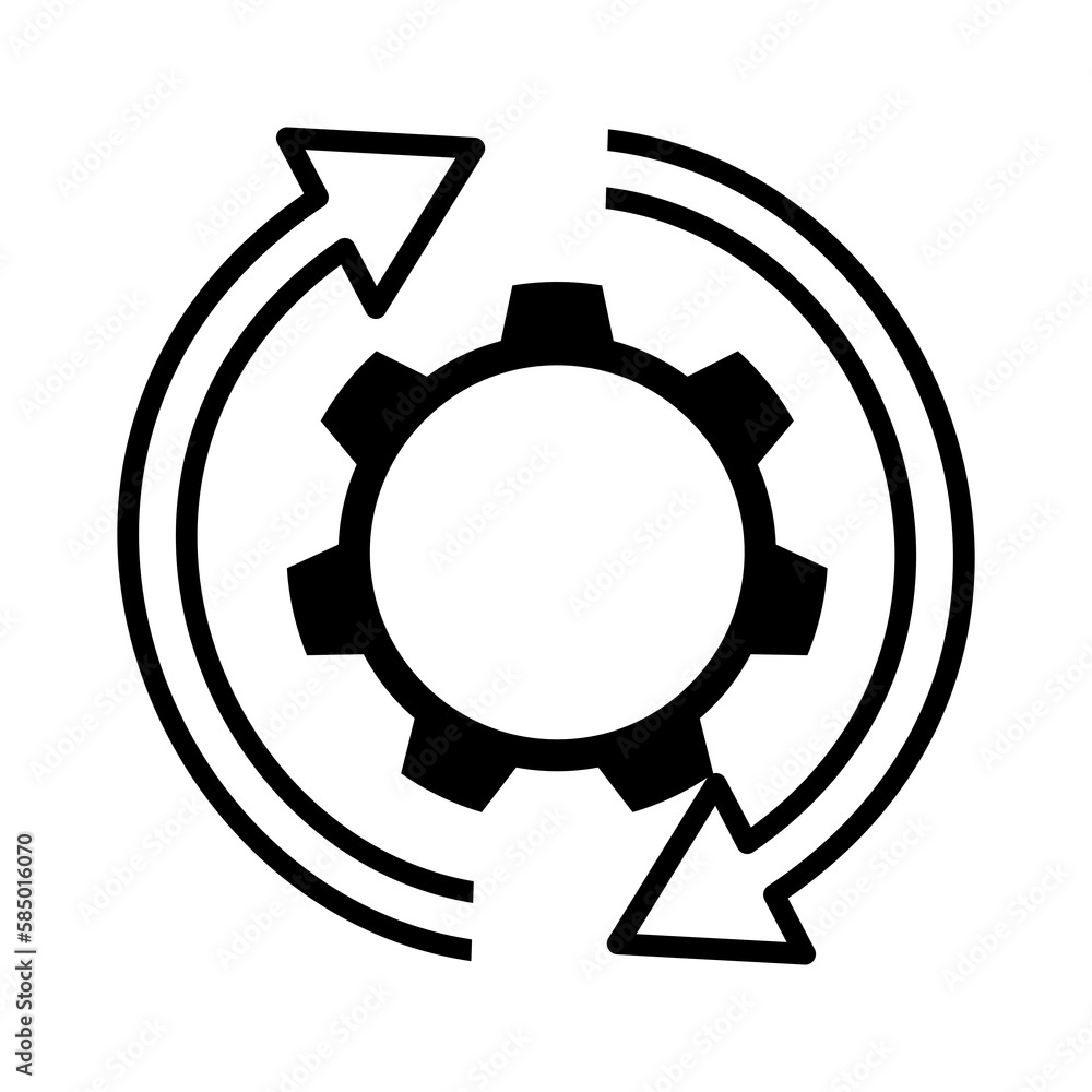 Gears and Rotating icon on transparent background. Gears and Rotating icon on transparent background.