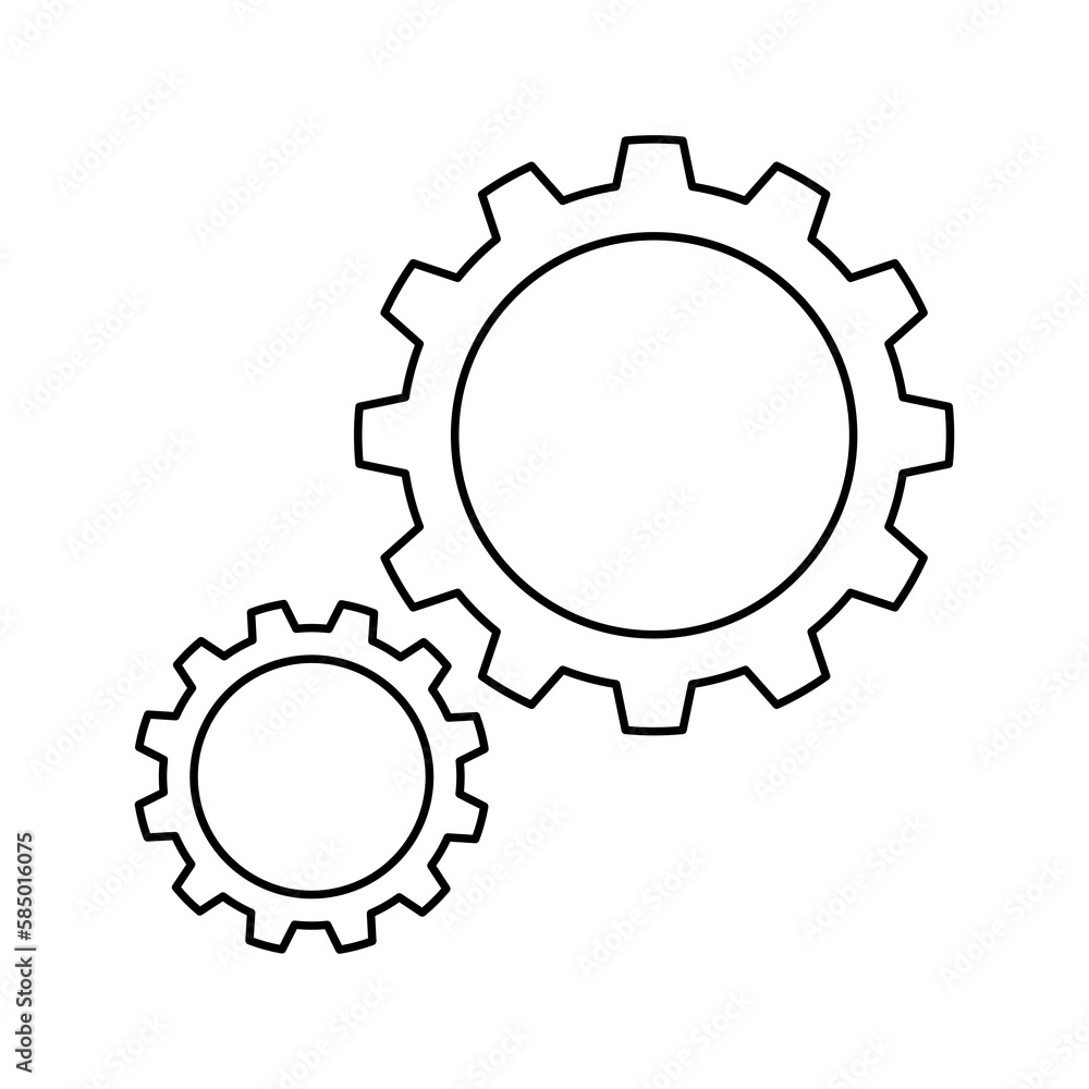 Gears and Rotating icon on transparent background. Gears and Rotating icon on transparent background.