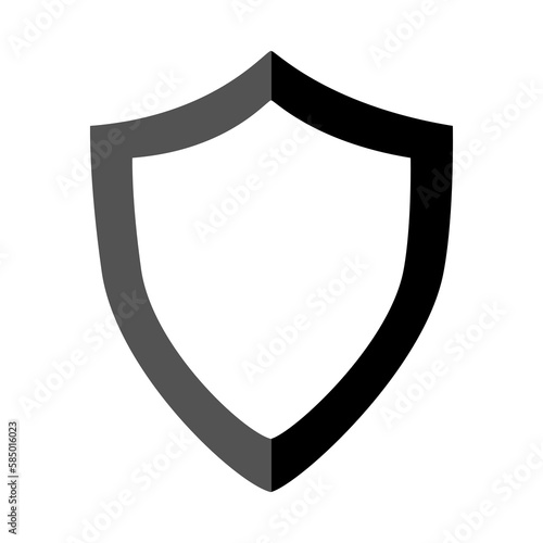 Security shield icon on transparent background.