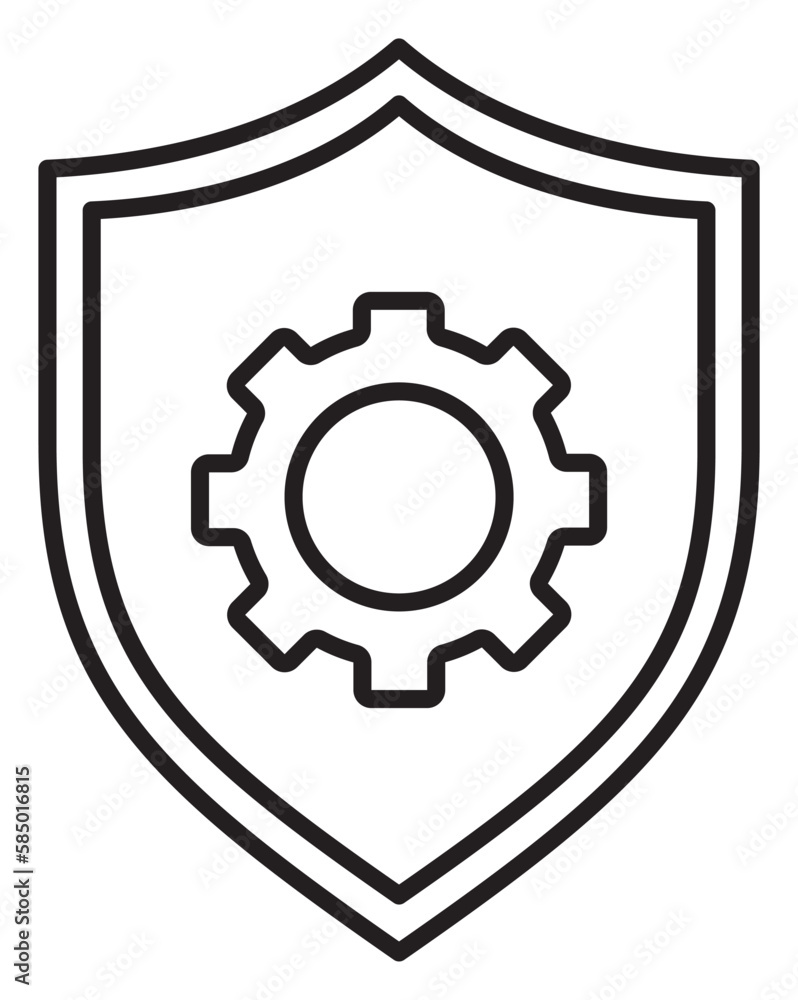 Information technology shield, gear, setting vector icon illustration Information technology shield, gear, setting vector icon illustration