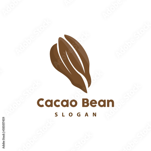 Vintage Cacao Logo, Cocoa Fruit Plant Logo, Chocolate Vector For Bakery, Abstract Line Art Chocolate Design